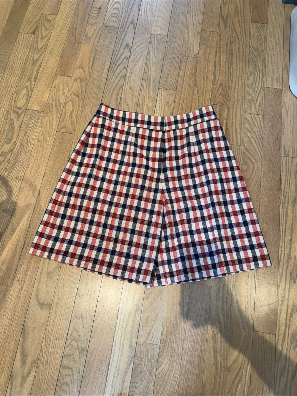 Victoria Beckham Red, Navy & White Checked Shorts - Size 6